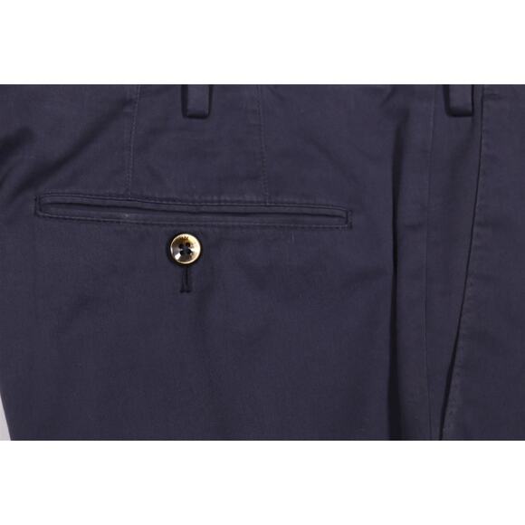 PT01 Slim Fit Stretch Mens Blue Gray Flat Front Cotton Silk Dress Pants 34x28 - Picture 3 of 8